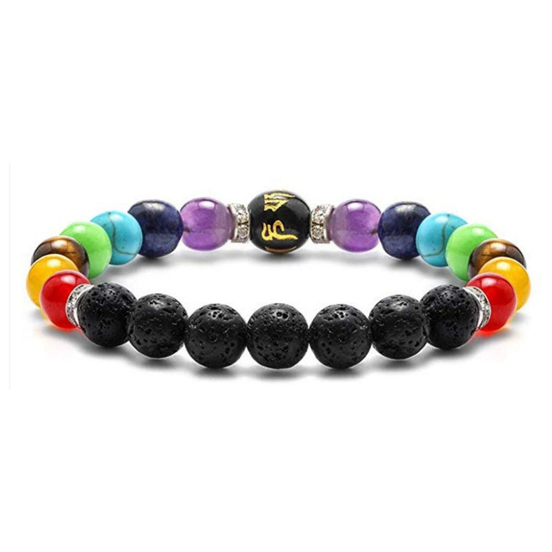 Hot Selling Seven- Energy Bracelet Lapis Lazuli Tiger Eye Woven Yoga Wheel Bracelet Beaded Bracelet For Men