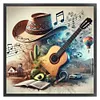 Guitar Hat-11CT Stamped Cross Stitch 50*50cm/19.69*19.69in tapestrymarket