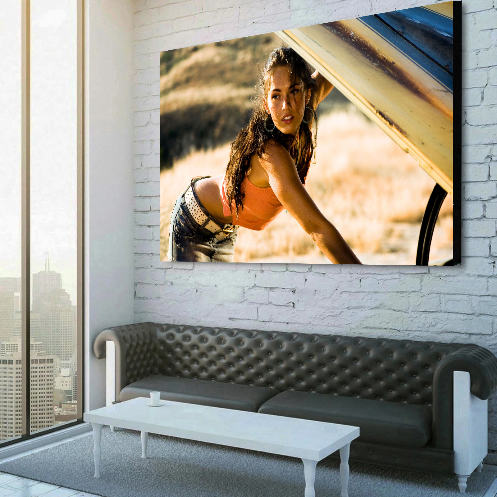 Transformers Megan Fox Car Repair Canvas Wall Art 