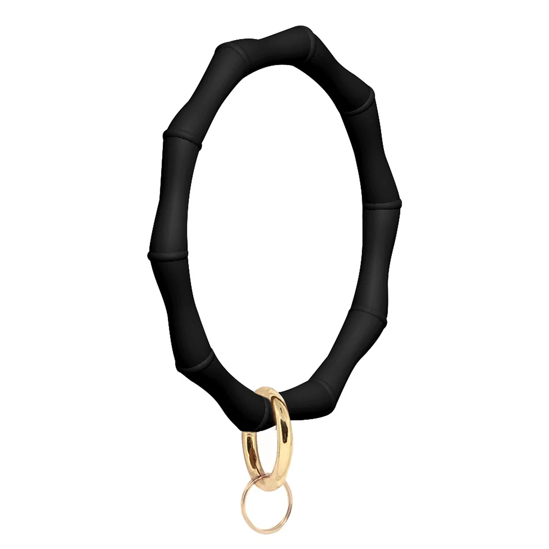 Dvacaman Hot Sale Big O Shaped Silicone Loop Wrist Key Ring Keychain with Gold O Clasp Round Key Wrist Strap Accessory Wholesale