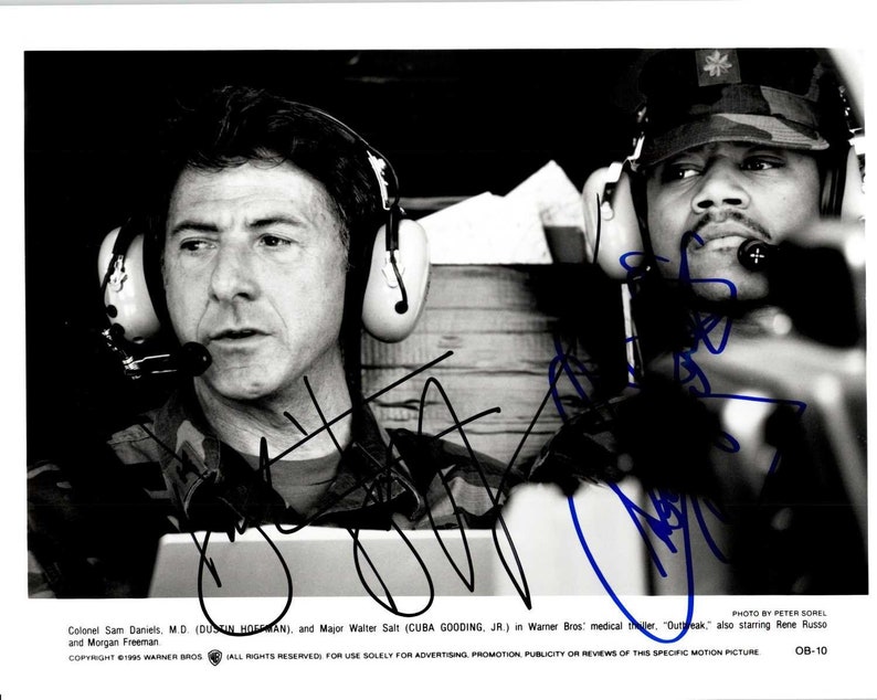 Dustin Hoffman & Cuba Gooding Jr. Signed Autographed Outbreak