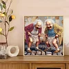 Dr&ocirc;le de vieille dame-sp&eacute;cial forme diamant peinture-30 * 30cm
