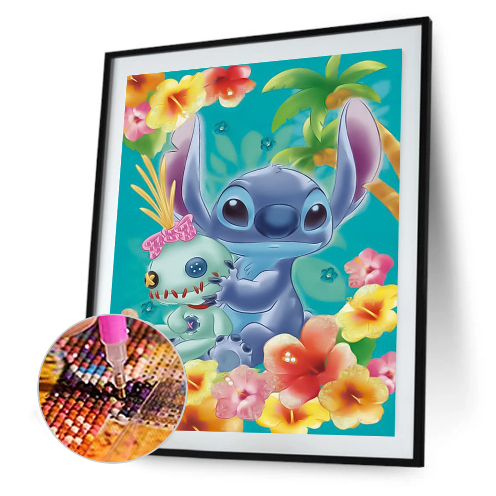 

Cartoon Blue Stitch - Round/Square Drill Diamond Painting - 30*40CM, 30x40, 501 Original