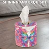 (US Local)Butterfly DIY Diamond Painting Handmade Tissue Holder Rhinestones Tissue Box