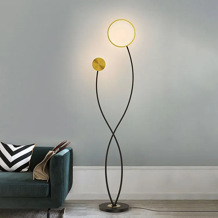 e Welle floor lamp, 2-bulb, metal, 170CM long