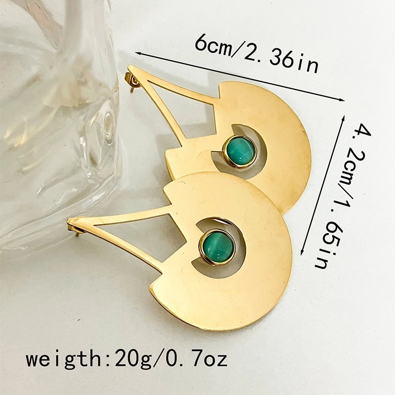 1 Pair Casual Minimalist Commute Leaves Inlay 304 Stainless Steel Pearl 14K Gold Plated Drop Earrings