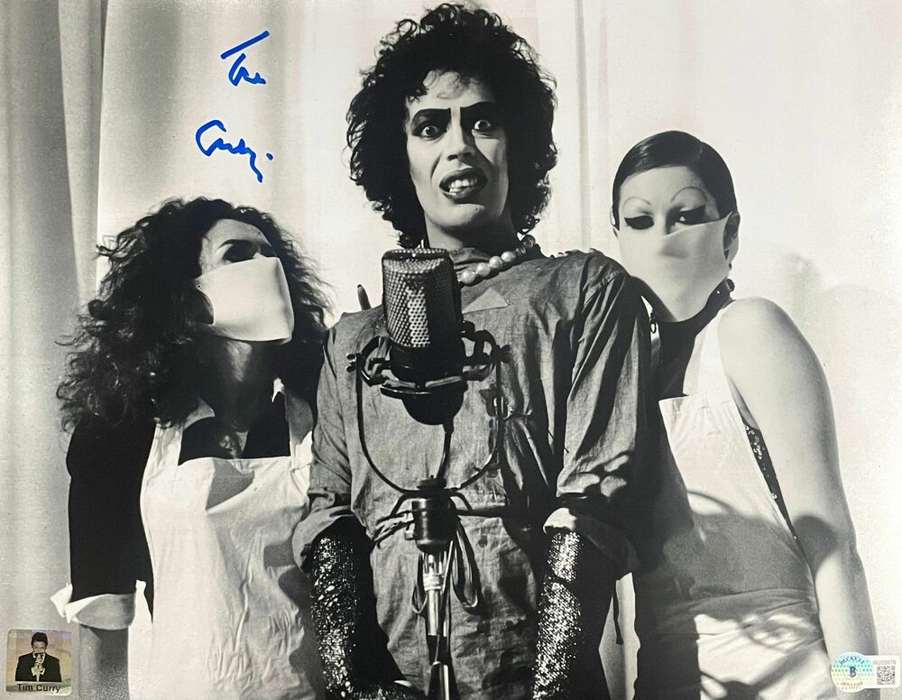 Tim Curry signed 11x14 B/W Rocky Horror Picture Show Photo Poster painting BAS autograph