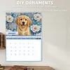 Dog 2027 DIY Diamond Painting Calendar for Adults Flowers Diamond Art Calendars 11.81x9.45 Inch Gem Painting Art Walls Date for Home Business Office Planning Decor