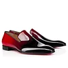 Gentlemen's Oxford Round Toe Slip-On Red Bottom Classic Formal Leather Shoes For Wedding