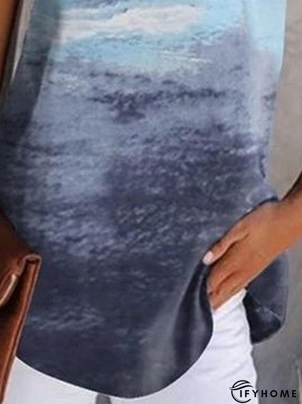 Ombre/tie-Dye Casual Crew Neck Shirt & Top | IFYHOME