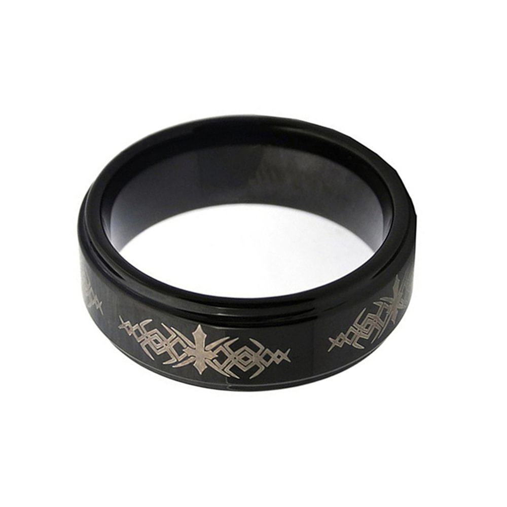 Tungsten Carbide Rings 8MM Couple Wedding Band Black With Celtic Laser Designed