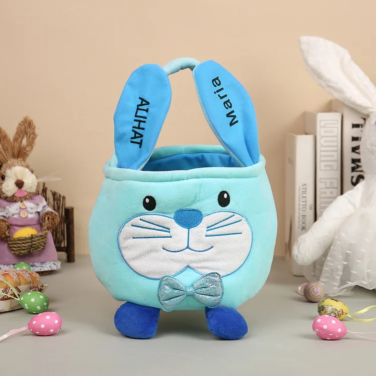 Pascua-Bolsa de conejo con 2 nombres personalizados