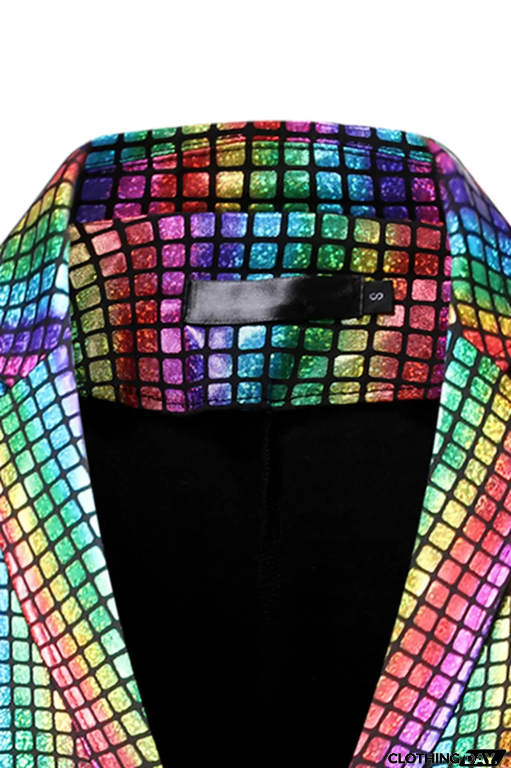 Gold Fashion Street Plaid Bronzing Split Joint Buckle Turn-back Collar Outerwear