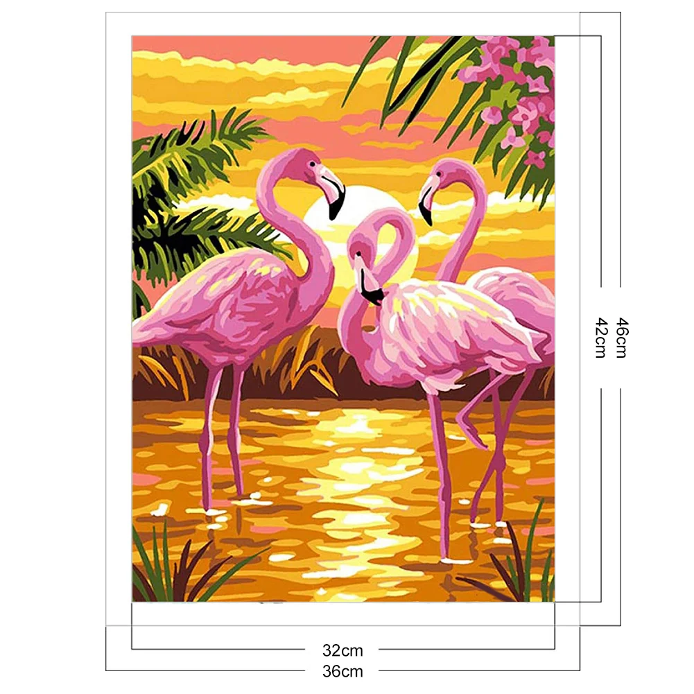11ct 3-Strand Stampted Cross Stitch - Flamingo(36*46cm)