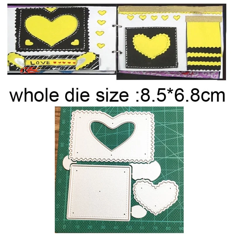 2021 New Craft Dies Heart Frame Metal Cutting Dies Cut Die Mold Decoration Scrapbook Dies Knife Mould Blade Punch Stencils Dies
