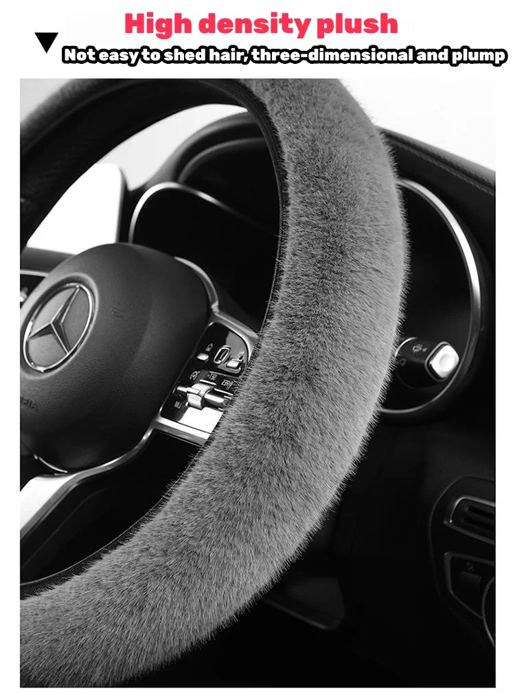 🔥Hot Selling🔥Fashionable plush elastic steering wheel cover