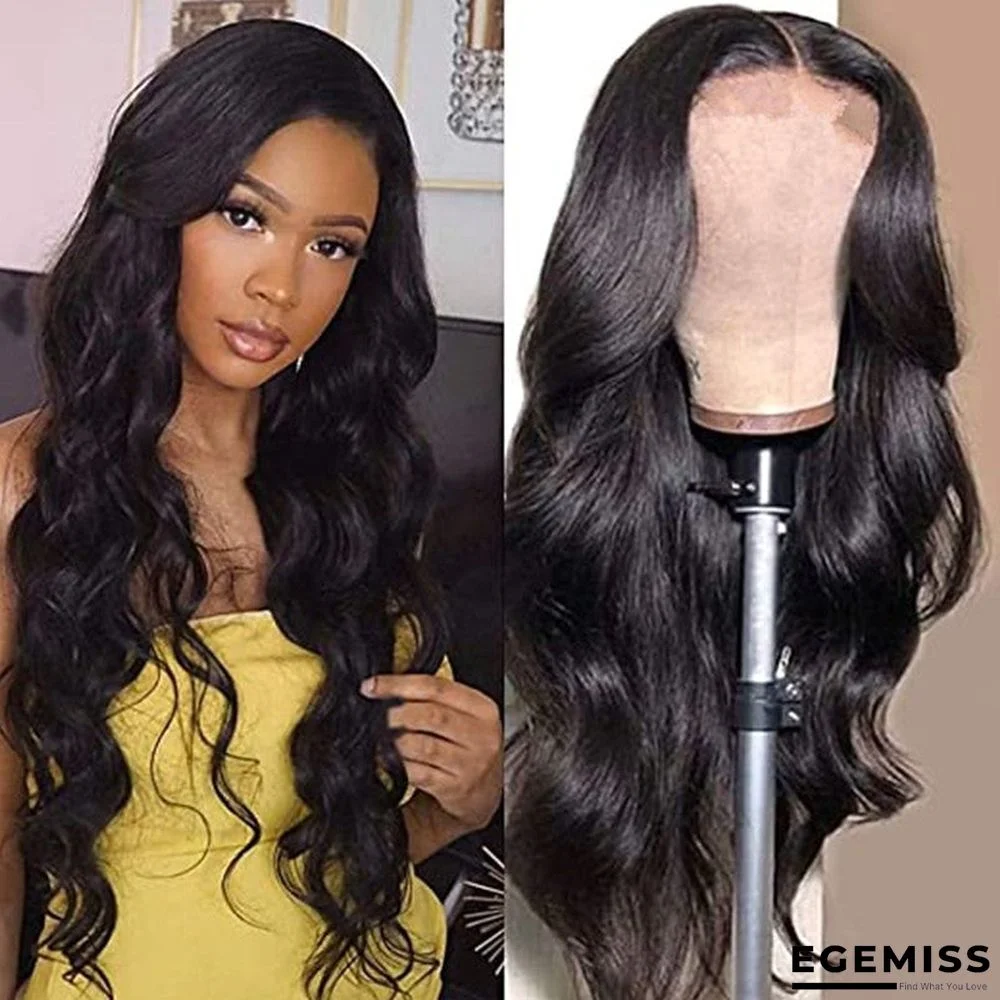 Long Curly Hair Black with Big Waves Chemical Fiber Headgear Women | EGEMISS