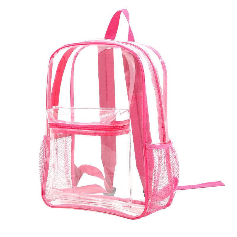 Large Capacity Transparent Backpack PVC Casual Zipper Waterproof Clear Backpack School Bag Travel Bagpack Vacation Beach bag Back to School