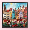 Colorful Houses-14CT Stamped Cross Stitch 40*40cm/15.75*15.75in tapestrymarket