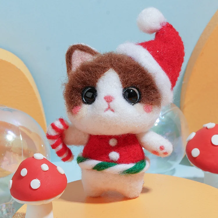 FeltingJoy - Lovely Cat Needle Felting Kit - Christmas