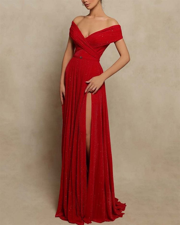 Women's Solid Color V-neck Dress