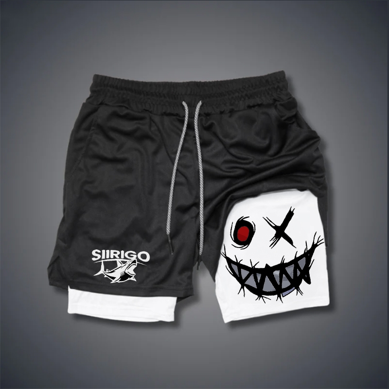 Evil Emoji ONE Graphic Print GYM PERFORMANCE SHORTS