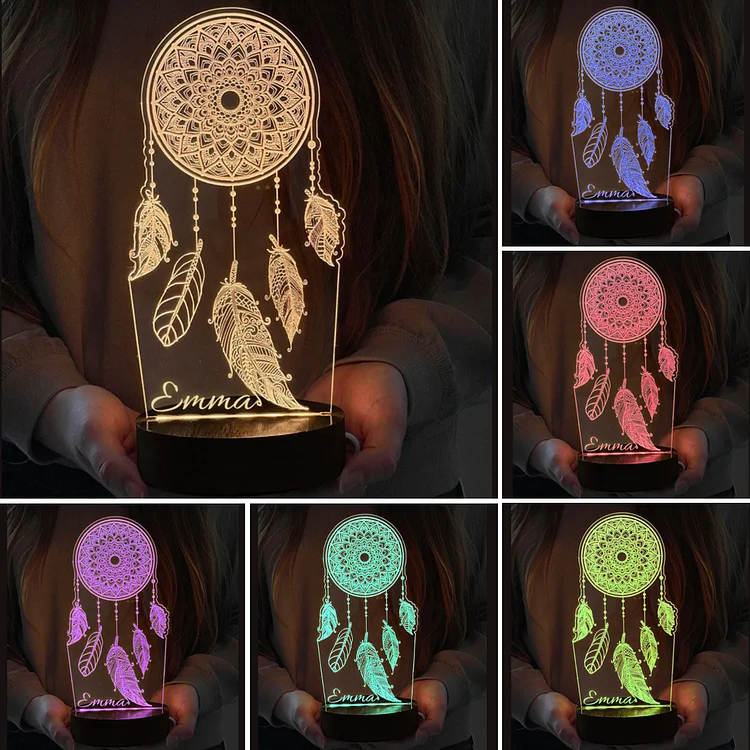 Personalized Dream Catcher Night Light Custom Name Gifts For Kids