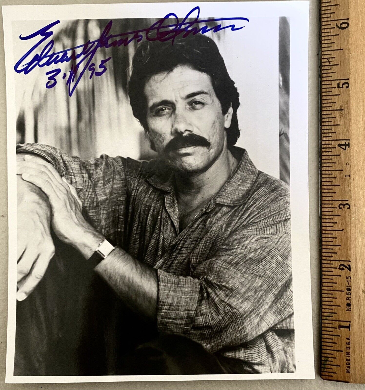 Edward James Olmos Signed 5x7 Photo Poster painting Autograph Vintage AUTO Battlestar Galactica