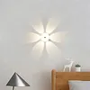 Petal Shape Motion Sensor Wall Light Rechargeable Cordless Wall Sconce 3 Colors Dimmable with Remote for Hallway Living Room Stair Bedroom