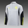 Joyfball 2024/2025 Flamengo Half-Pull Training Suit Light Gray Football Shirt 1:1 Thai Quality