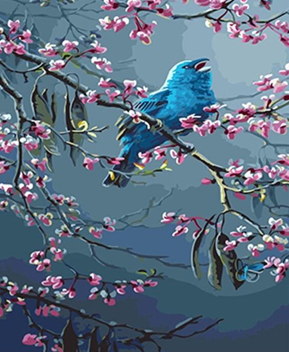 

Flowers and a blue bird – Paint By Numbers - 40*50CM, 501 Original