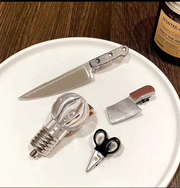 Halloween Funny Cool Style Women’s Scissors Bulb Mixed Materials Hair Clip