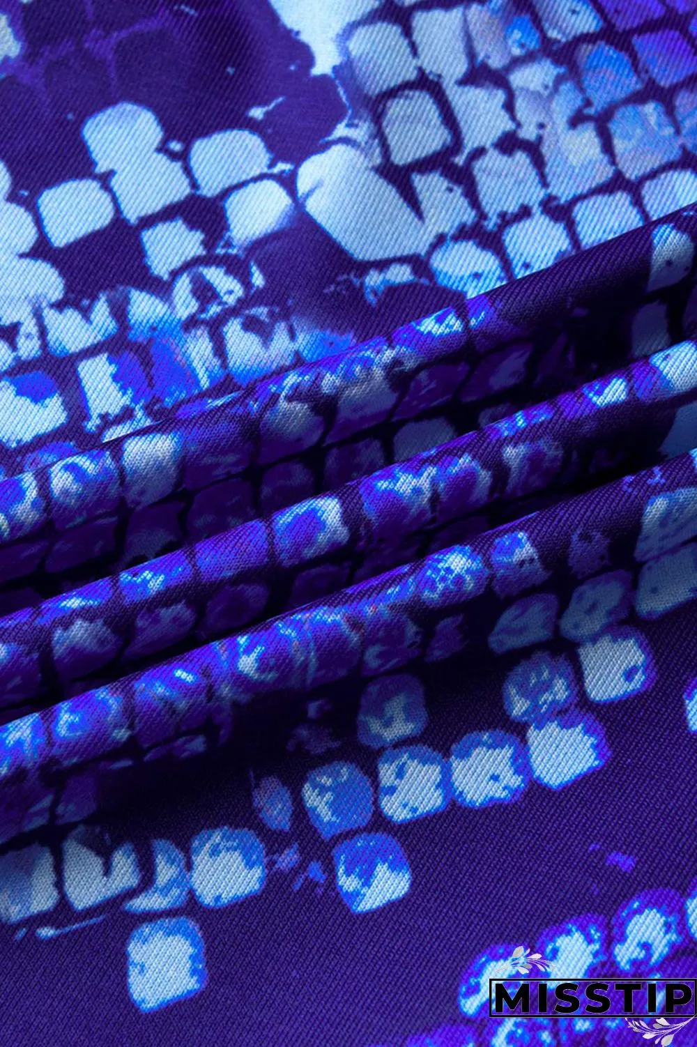 Blue Sexy Print With Belt V Neck Straight Plus Size Dresses