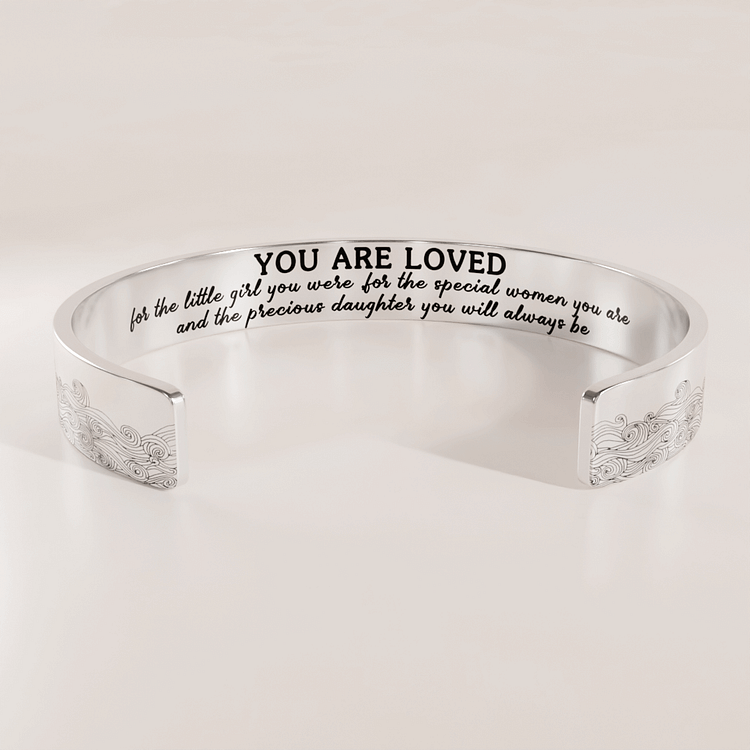 For Daughter - You Are Loved For The Precious Daughter You Will Always Be Wave Cuff Bracelet