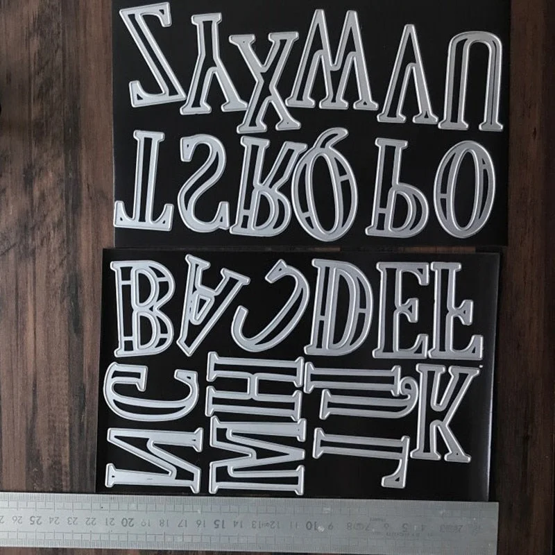 Metal Cutting Dies Cut Dies 26Pcs alphabet letters Stencil for DIY Scrapbooking Photo Album Embossing Paper Cards Diecuts