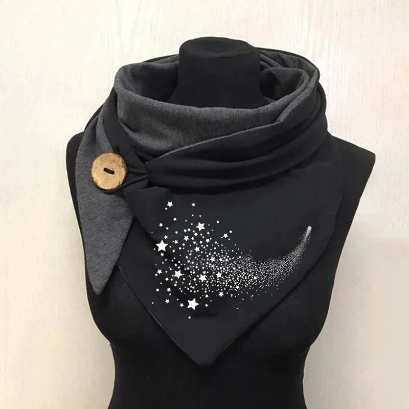 Casual Star Print Thermal Scarf