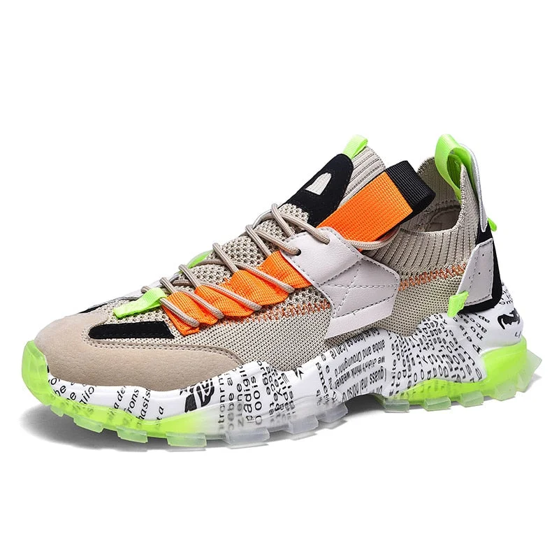 New Fashion Retro Sneakers Men Mesh Running Shoes for Mens Comfortable Chunky Dad Shoes Breathable Sports Shoes Zapatillas