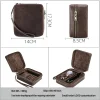 Retro Crazy Horse Leather Multifunctional Portable Travel Glasses Watch Jewelry Storage Box, Shockproof Genuine Leather Watch Box