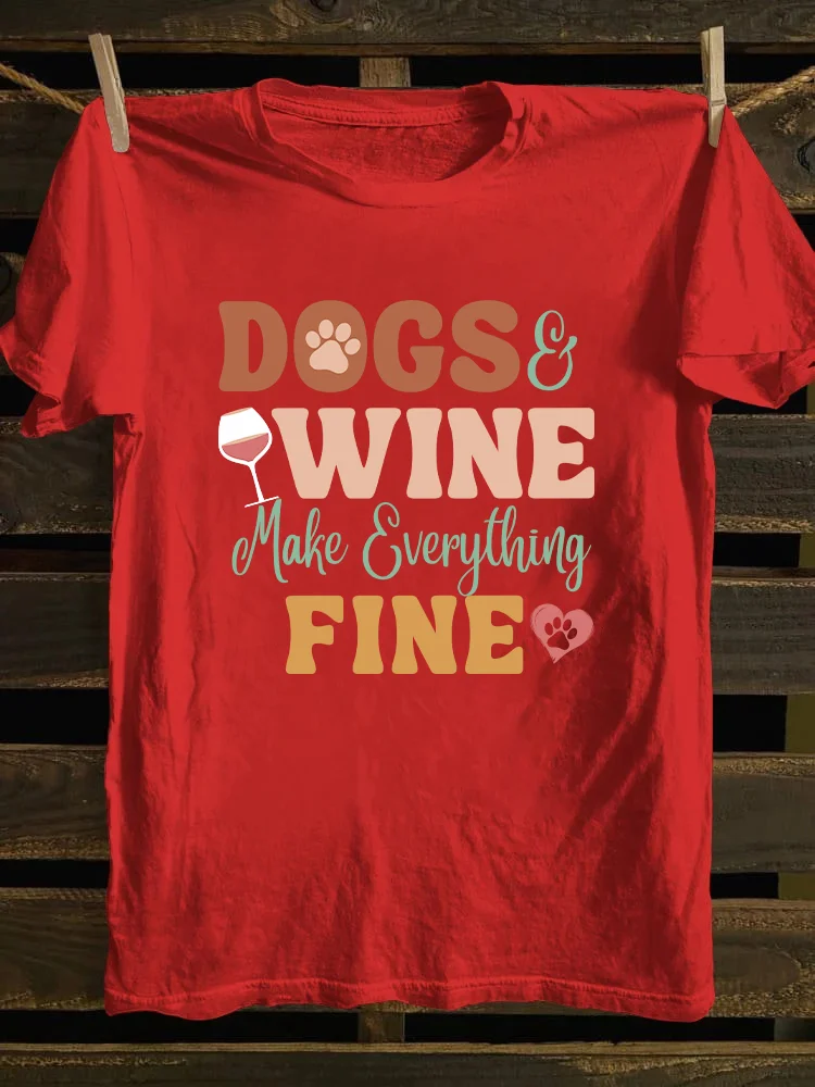Dog And Wine Lover T-shirt