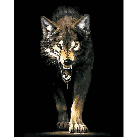 

Growling Wolf – Paint By Numbers - 40*50CM, 501 Original
