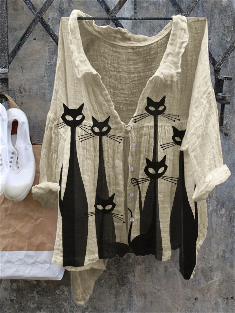 Classy Black Cats Art Flowy Tunic