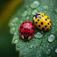 Two Ladybugs on Leaf - Diamond Painting