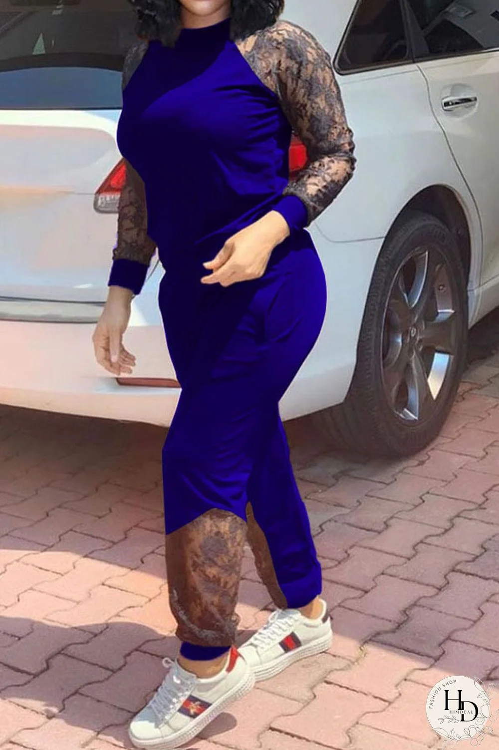 rose red Polyester Casual Solid Regular Long Sleeve Two Pieces