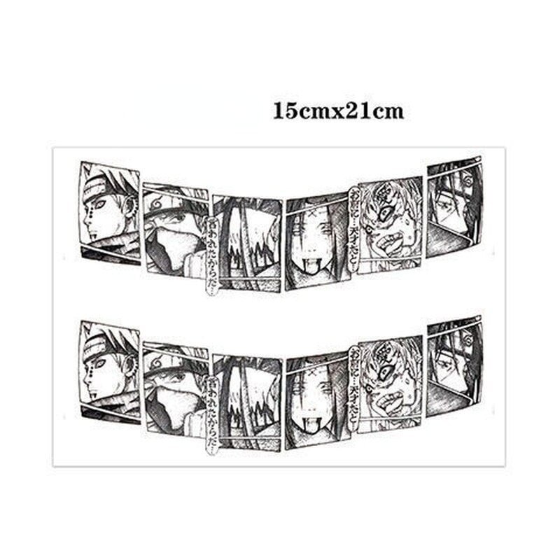 15*21cm Ninja Anime Penn Itachi Gara Dark Curse Imprint Big Picture Waterproof Lasting Simulation Temporary Fake Tattoo Sticker