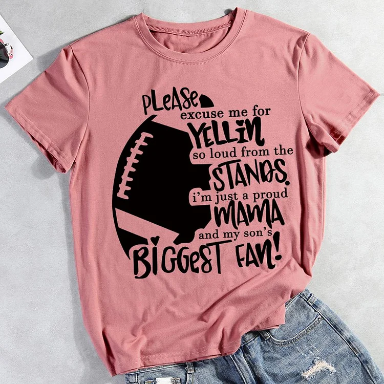 AL™ Please excuse for yellin so loud proud football mama quote T-shirt Tee -01340-Annaletters