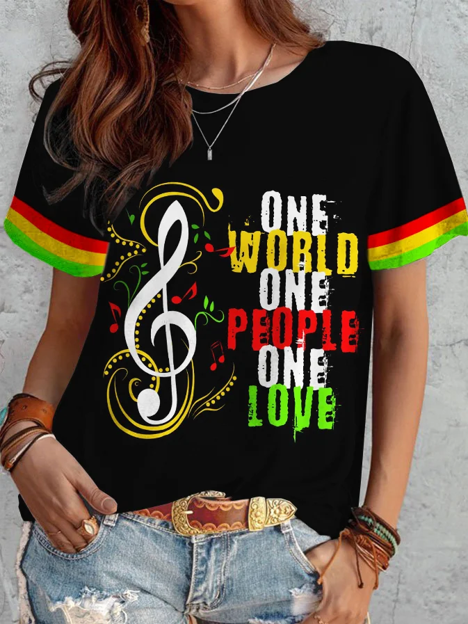 Reggae Lover One World One People One Love T Shirt
