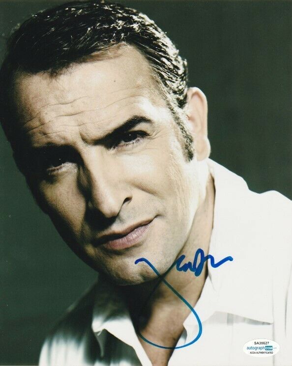 FRENCH ACTOR JEAN DUJARDIN SIGNED 8x10 Photo Poster painting! THE ARTIST OSS 117 ACOA COA