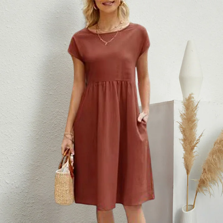 Women's Cotton Round Neck Dress | 168DEAL