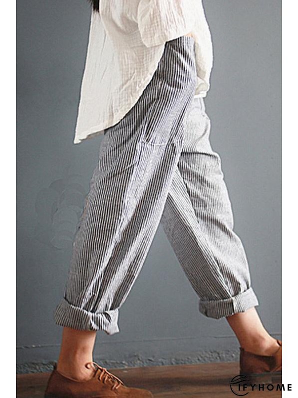 Loose Fitting Striped Pants | IFYHOME