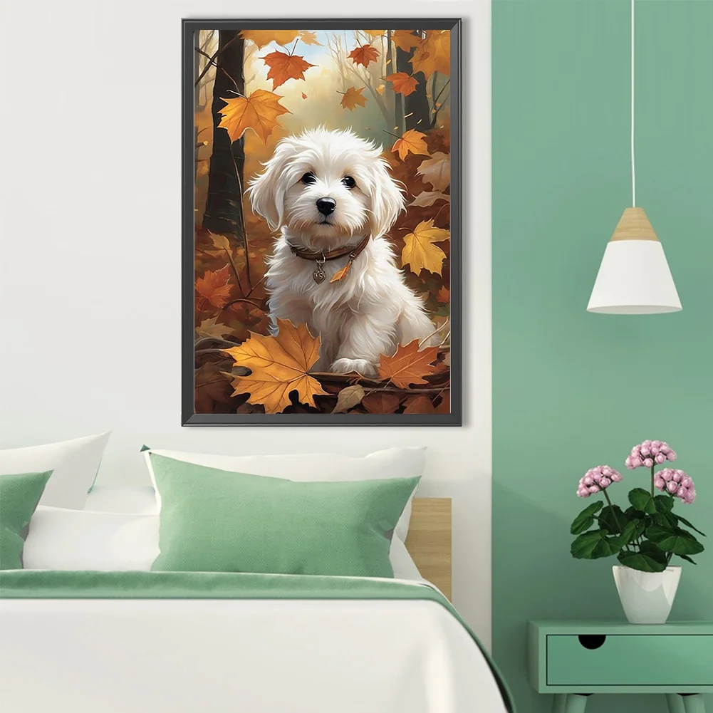 Diamond Painting - Full Round Drill - Deciduous Puppy(Canvas|40*60cm)